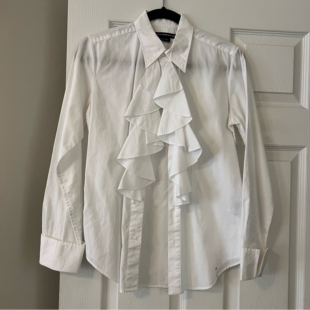 Ruffle Button Down